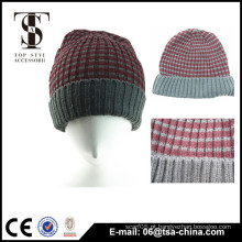 Longo estilo boné grosso inverno beanie com tags tecidas